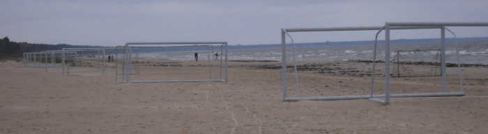Soccer nets on the beach 1166